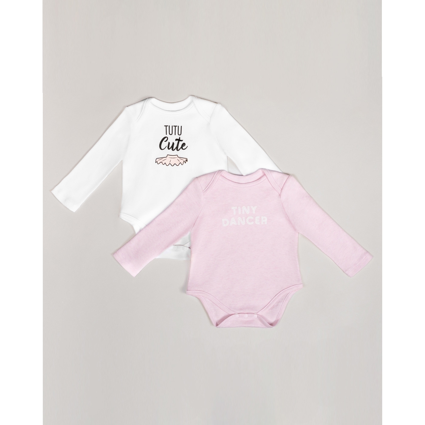 Energetiks Long Sleeve Baby Romper 2-Pack Pink