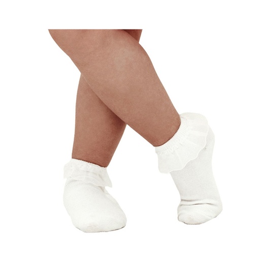 Energetiks Frill Dance Socks White Toddler 3 to 6