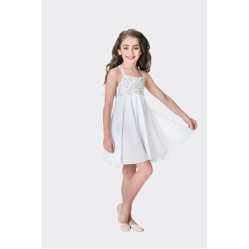 Studio 7 Sequin Lyrical Dress Child X- Small; White