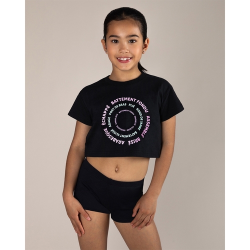 Energetiks Graphic Parker Cropped Tee Child Small; Black
