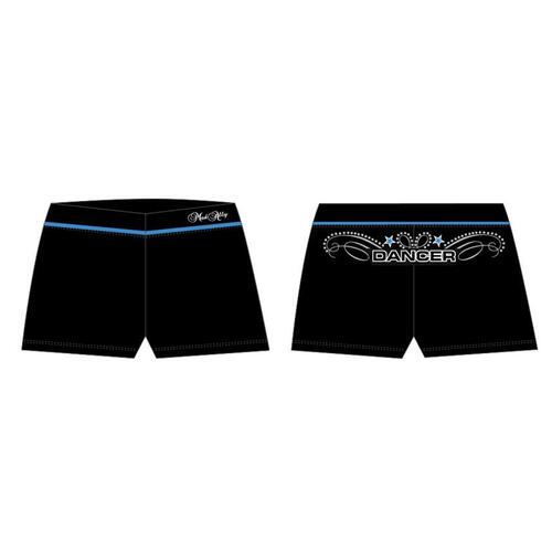 Mad Ally Dance Shorts Adult 12; Black/Blue