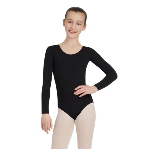 Capezio Long Sleeve Leotard Child Large; Black